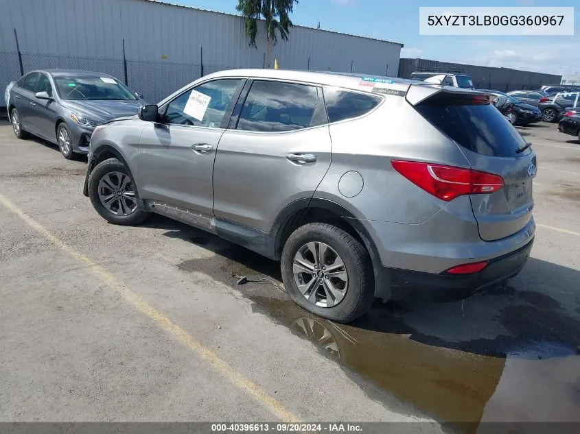 2016 Hyundai Santa Fe Sport 2.4L VIN: 5XYZT3LB0GG360967 Lot: 40396613