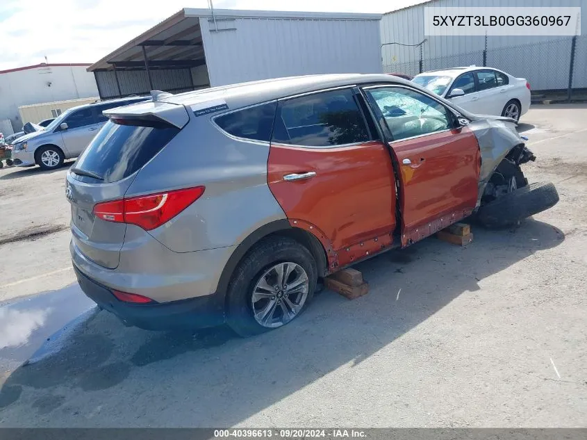 5XYZT3LB0GG360967 2016 Hyundai Santa Fe Sport 2.4L