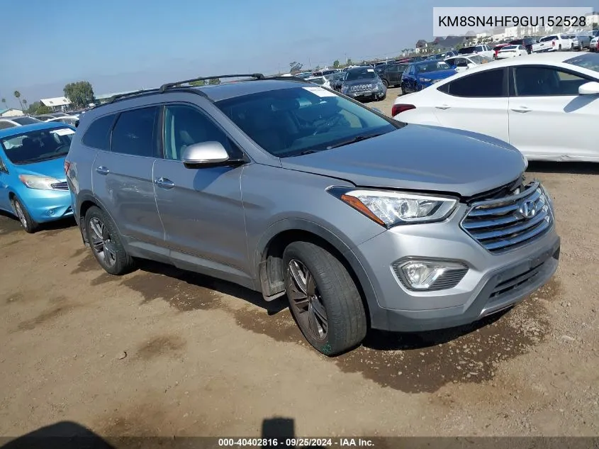 2016 Hyundai Santa Fe Limited VIN: KM8SN4HF9GU152528 Lot: 40402816