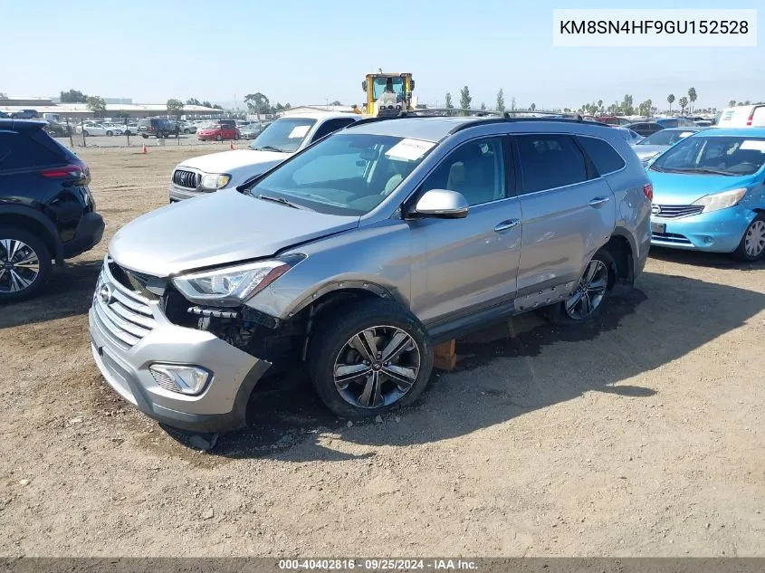 2016 Hyundai Santa Fe Limited VIN: KM8SN4HF9GU152528 Lot: 40402816