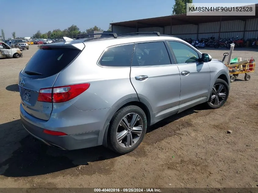 2016 Hyundai Santa Fe Limited VIN: KM8SN4HF9GU152528 Lot: 40402816