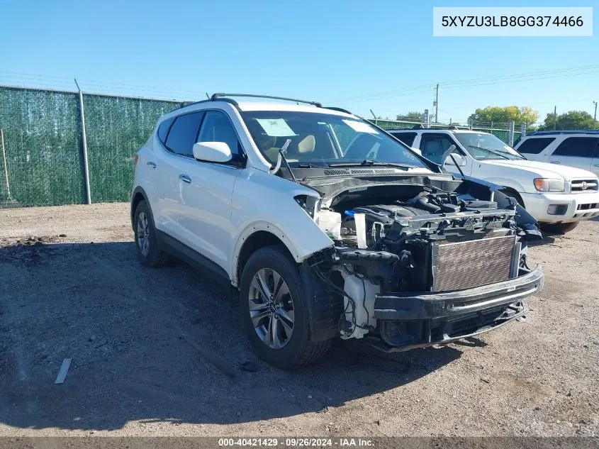 2016 Hyundai Santa Fe Sport 2.4L VIN: 5XYZU3LB8GG374466 Lot: 40421429