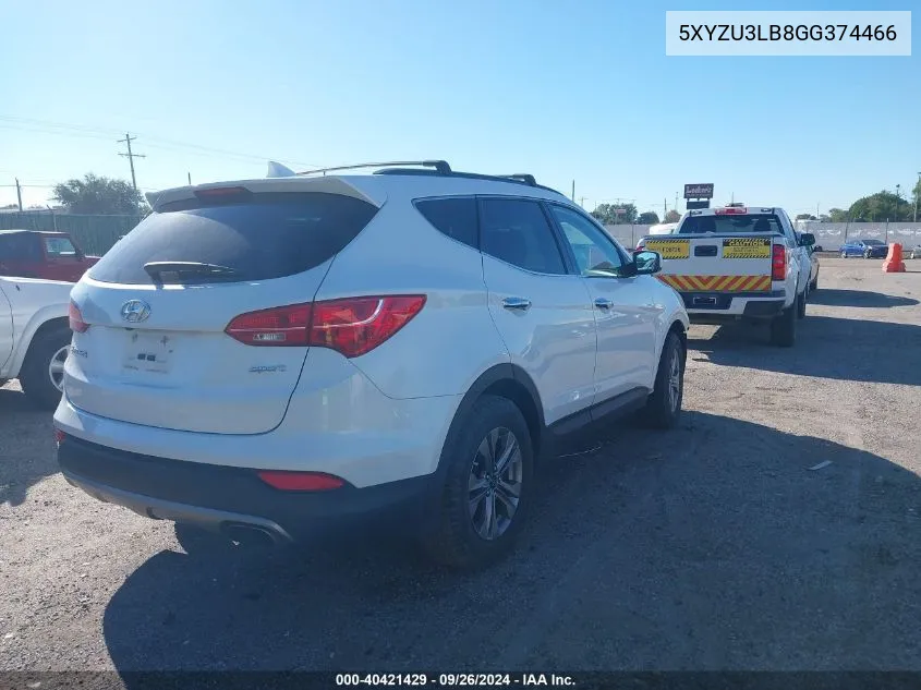 5XYZU3LB8GG374466 2016 Hyundai Santa Fe Sport 2.4L