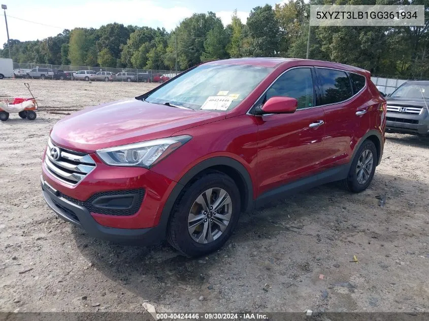 2016 Hyundai Santa Fe Sport 2.4L VIN: 5XYZT3LB1GG361934 Lot: 40424446