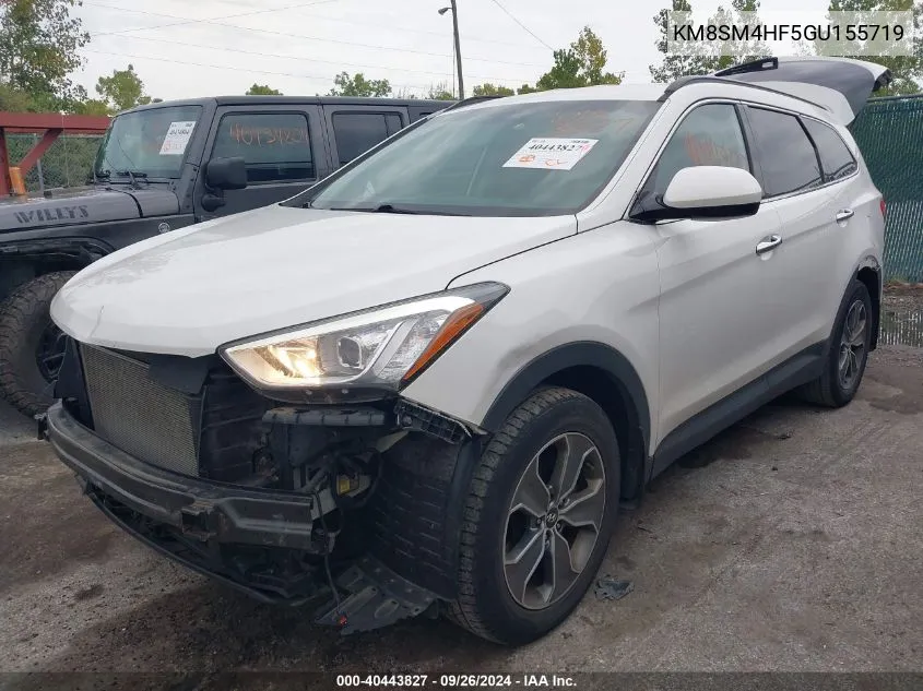 2016 Hyundai Santa Fe Se VIN: KM8SM4HF5GU155719 Lot: 40443827