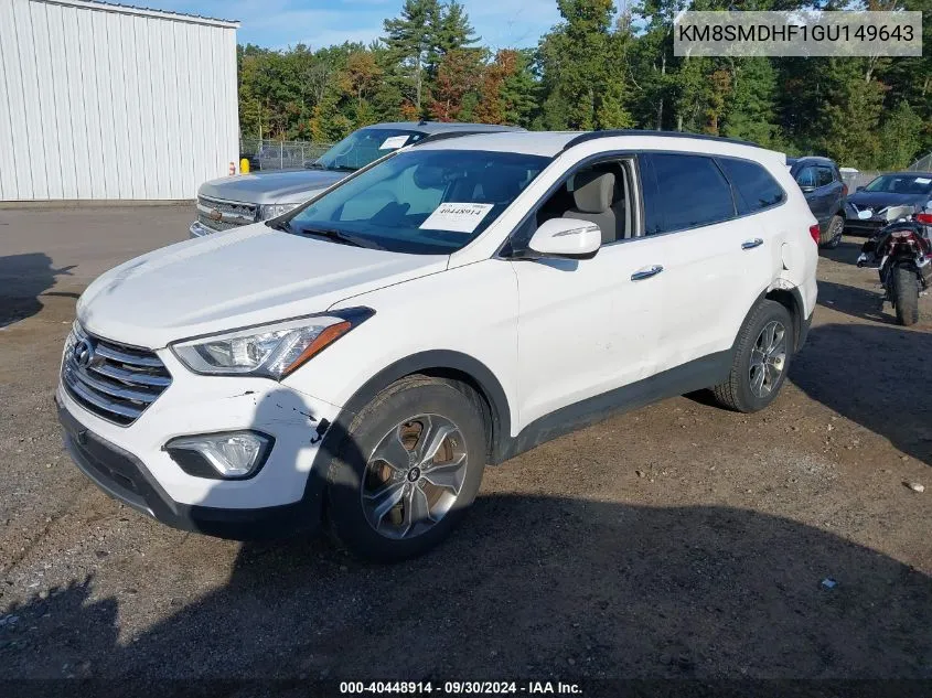 KM8SMDHF1GU149643 2016 Hyundai Santa Fe Se