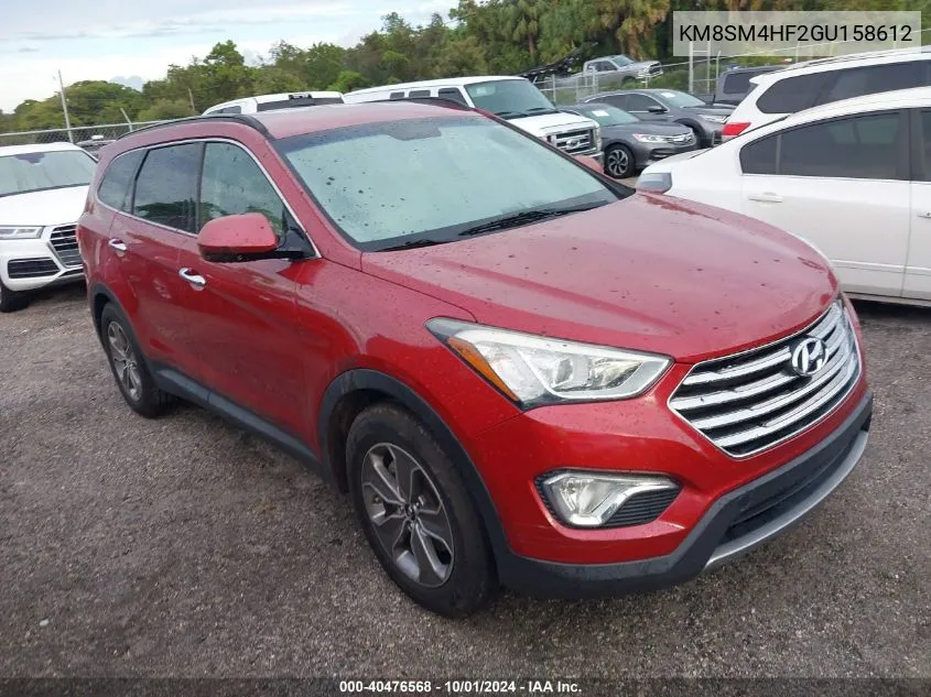 KM8SM4HF2GU158612 2016 Hyundai Santa Fe Se