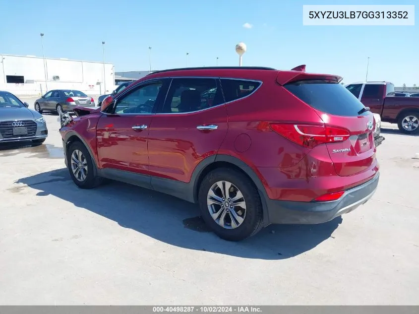 2016 Hyundai Santa Fe Sport 2.4L VIN: 5XYZU3LB7GG313352 Lot: 40498287