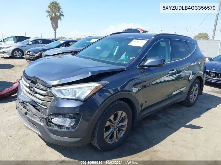 2016 Hyundai Santa Fe Sport 2.4L VIN: 5XYZUDLB4GG356570 Lot: 40506362