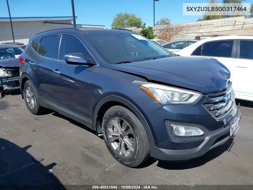 2016 Hyundai Santa Fe Sport 2.4L VIN: 5XYZU3LB5GG317464 Lot: 40531040