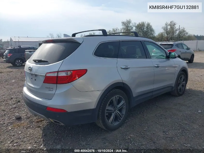 2016 Hyundai Santa Fe Limited VIN: KM8SR4HF7GU132881 Lot: 40542076