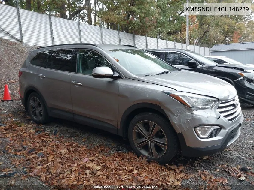 2016 Hyundai Santa Fe Limited VIN: KM8SNDHF4GU148239 Lot: 40555563