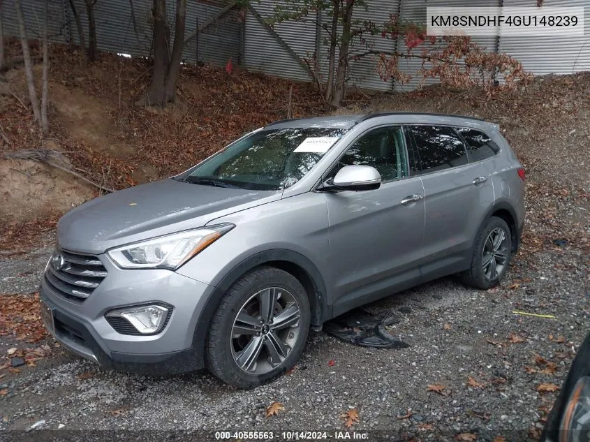 2016 Hyundai Santa Fe Limited VIN: KM8SNDHF4GU148239 Lot: 40555563