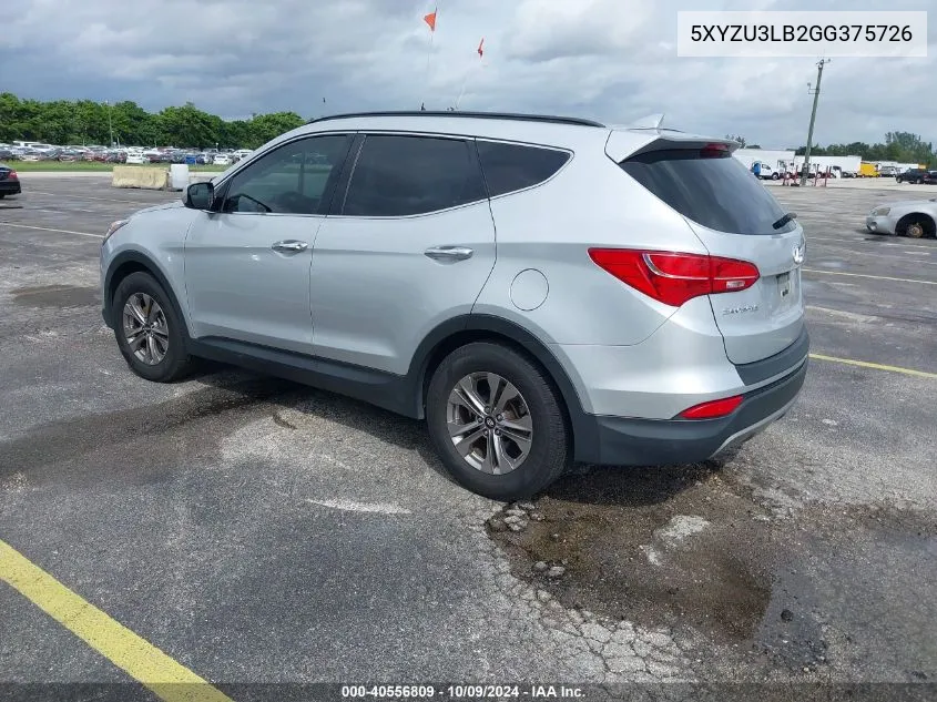 2016 Hyundai Santa Fe Sport 2.4L VIN: 5XYZU3LB2GG375726 Lot: 40556809