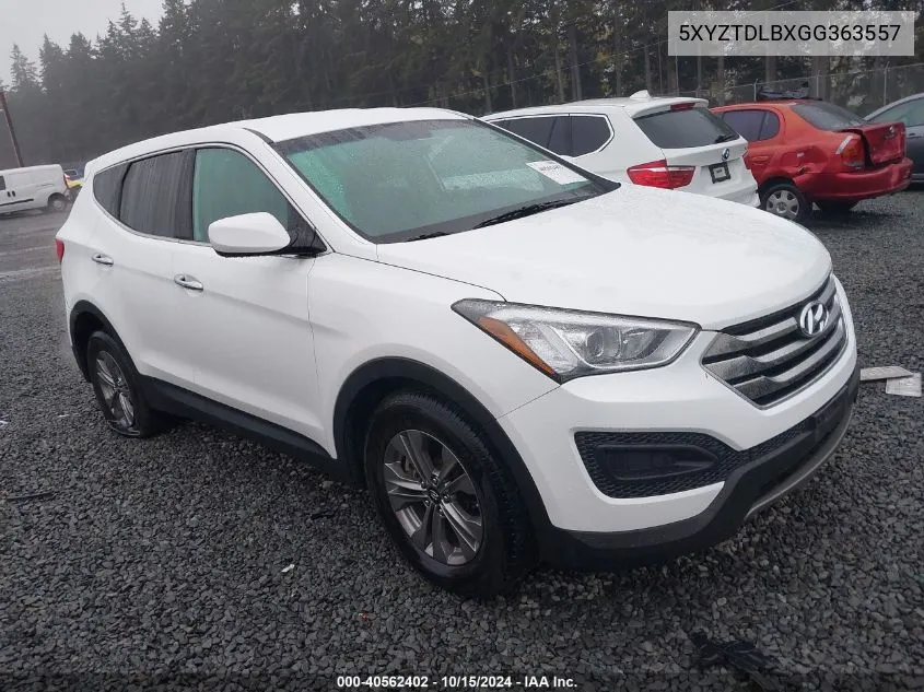 2016 Hyundai Santa Fe Sport 2.4L VIN: 5XYZTDLBXGG363557 Lot: 40562402