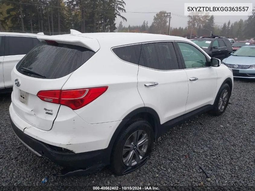 2016 Hyundai Santa Fe Sport 2.4L VIN: 5XYZTDLBXGG363557 Lot: 40562402