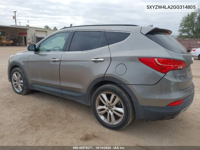 2016 Hyundai Santa Fe Sport VIN: 5XYZW4LA2GG314805 Lot: 40579271