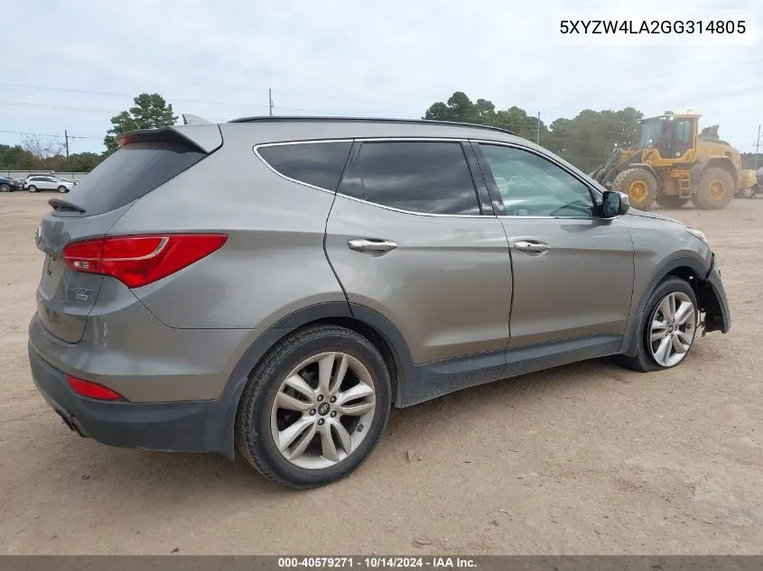 2016 Hyundai Santa Fe Sport VIN: 5XYZW4LA2GG314805 Lot: 40579271