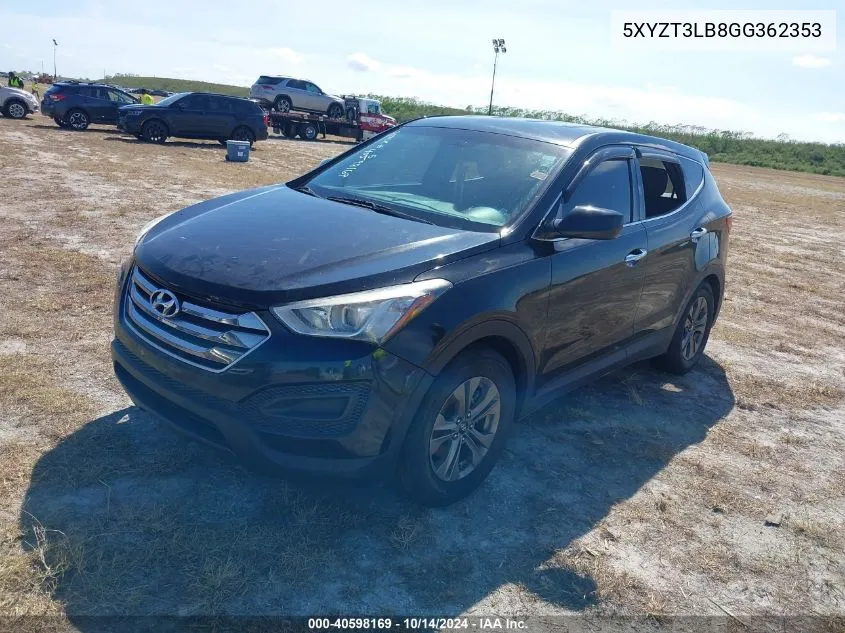 2016 Hyundai Santa Fe Sport 2.4L VIN: 5XYZT3LB8GG362353 Lot: 40598169