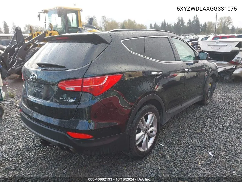 2016 Hyundai Santa Fe Sport 2.0L Turbo VIN: 5XYZWDLAXGG331075 Lot: 40602193