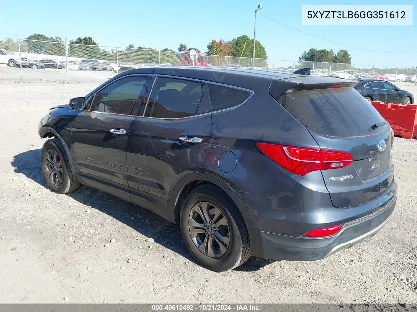 5XYZT3LB6GG351612 2016 Hyundai Santa Fe Sport 2.4L