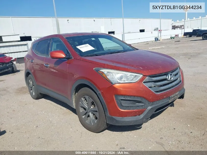 5XYZTDLB1GG344234 2016 Hyundai Santa Fe Sport 2.4L