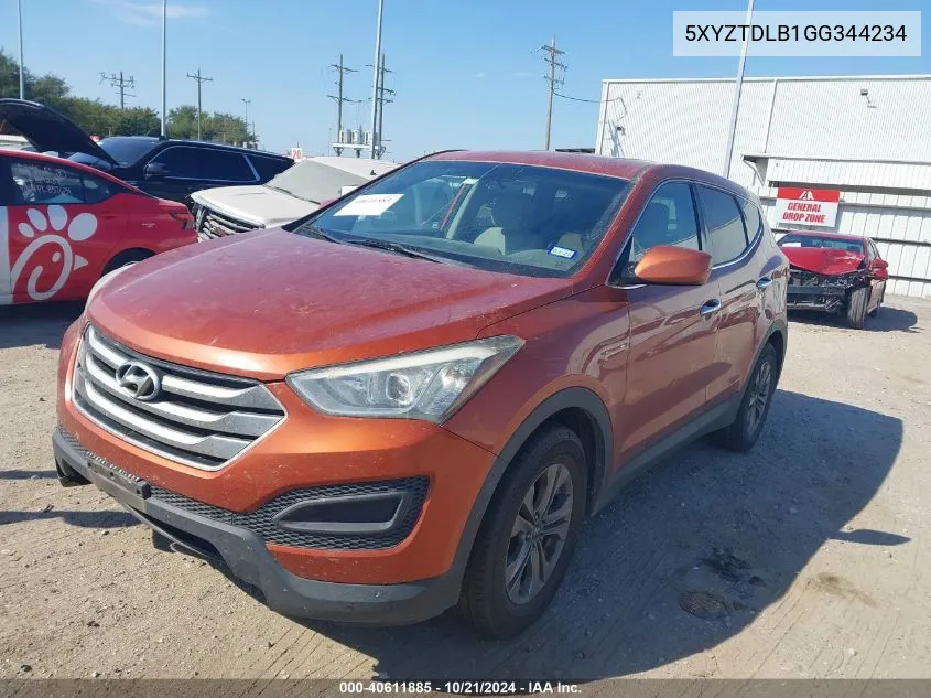 2016 Hyundai Santa Fe Sport 2.4L VIN: 5XYZTDLB1GG344234 Lot: 40611885