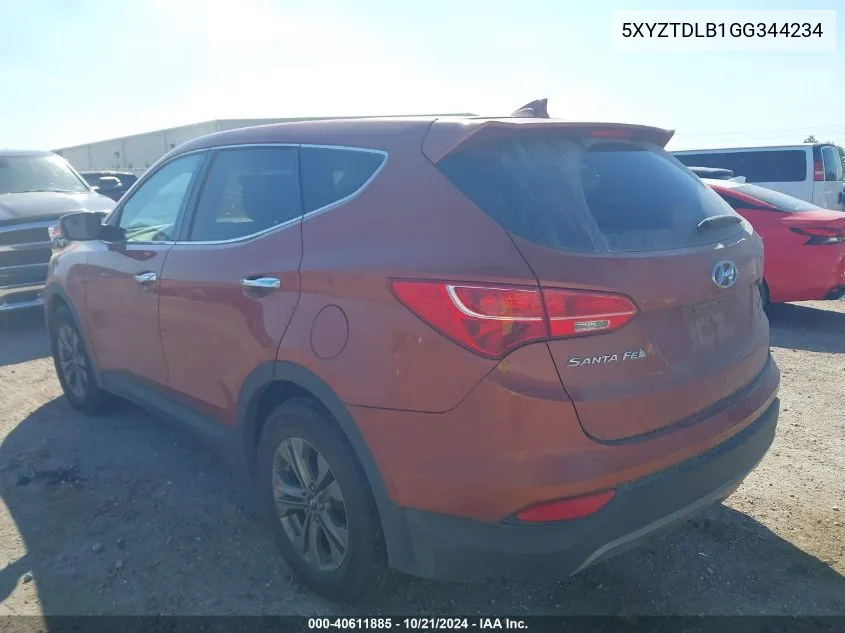 5XYZTDLB1GG344234 2016 Hyundai Santa Fe Sport 2.4L