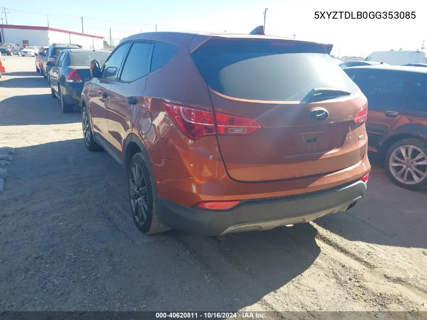 2016 Hyundai Santa Fe Sport 2.4L VIN: 5XYZTDLB0GG353085 Lot: 40620811