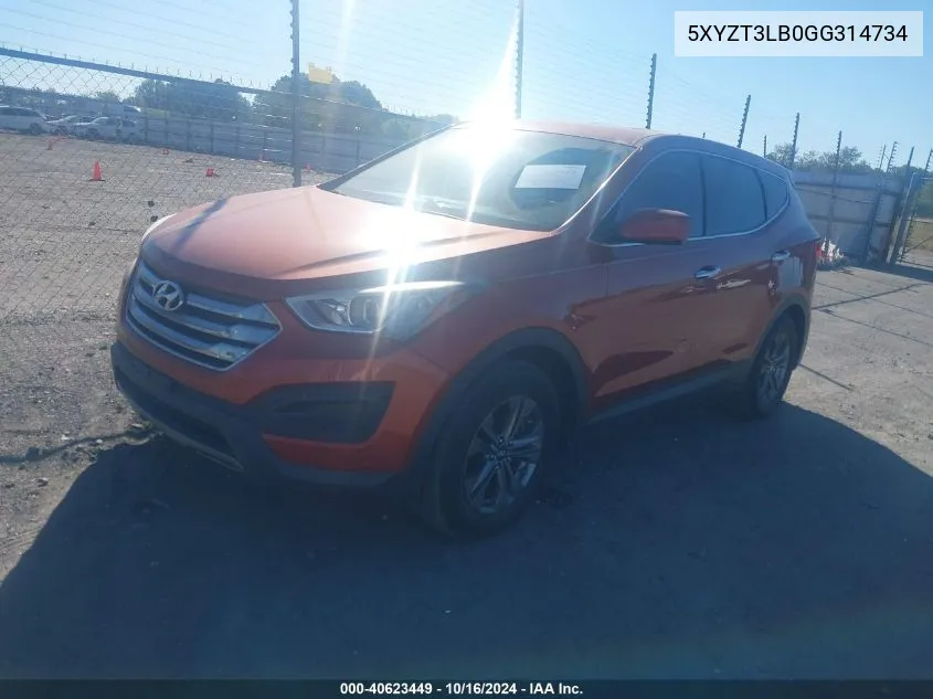 2016 Hyundai Santa Fe Sport 2.4L VIN: 5XYZT3LB0GG314734 Lot: 40623449