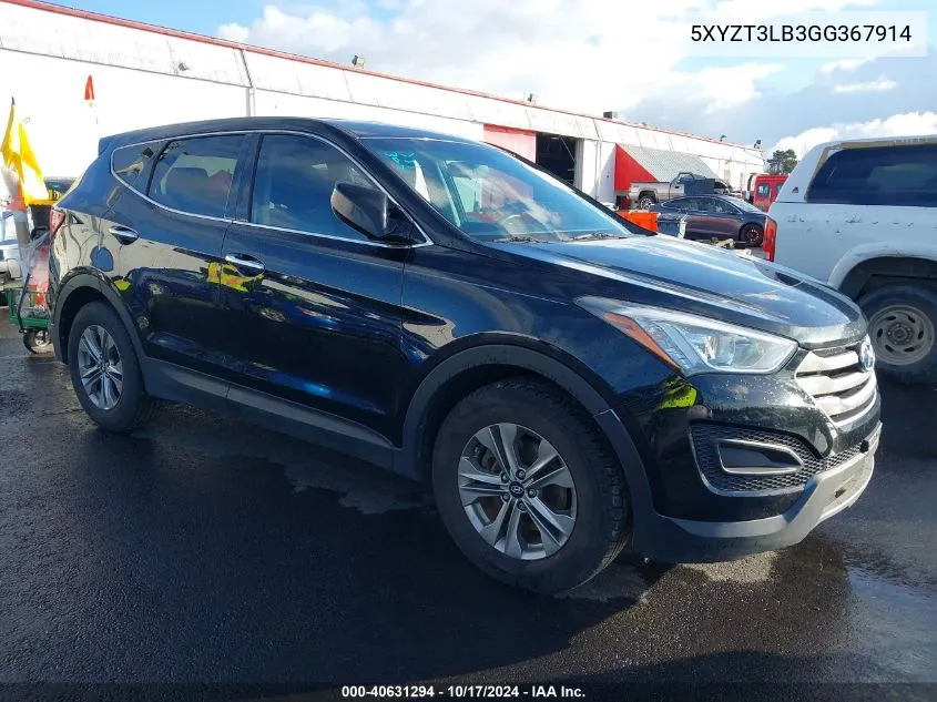 2016 Hyundai Santa Fe Sport VIN: 5XYZT3LB3GG367914 Lot: 40631294