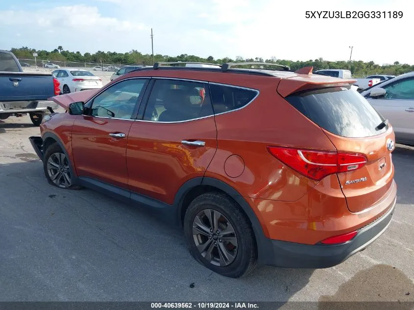 2016 Hyundai Santa Fe Sport 2.4L VIN: 5XYZU3LB2GG331189 Lot: 40639562