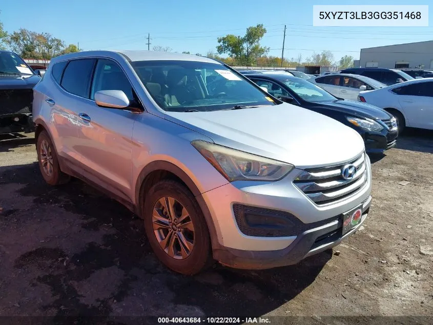 2016 Hyundai Santa Fe Sport 2.4L VIN: 5XYZT3LB3GG351468 Lot: 40643684