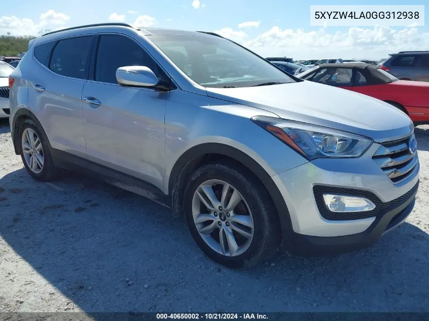 2016 Hyundai Santa Fe Sport 2.0L Turbo VIN: 5XYZW4LA0GG312938 Lot: 40650002