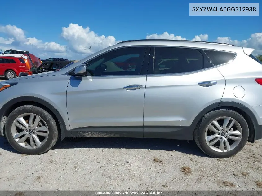 5XYZW4LA0GG312938 2016 Hyundai Santa Fe Sport 2.0L Turbo