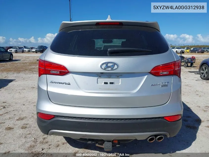 2016 Hyundai Santa Fe Sport 2.0L Turbo VIN: 5XYZW4LA0GG312938 Lot: 40650002