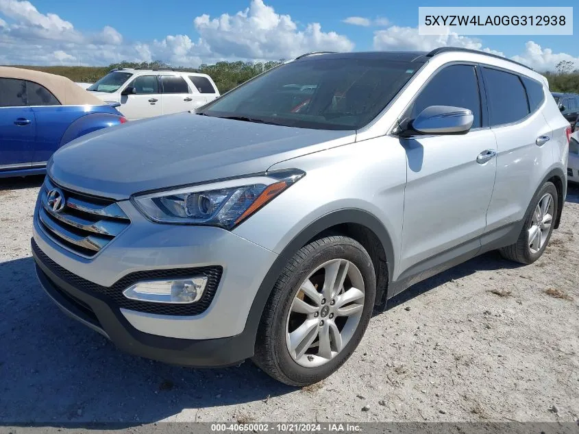 5XYZW4LA0GG312938 2016 Hyundai Santa Fe Sport 2.0L Turbo