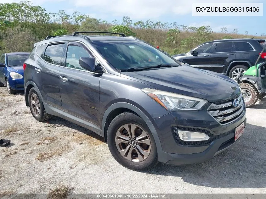 2016 Hyundai Santa Fe Sport 2.4L VIN: 5XYZUDLB6GG315406 Lot: 40661945