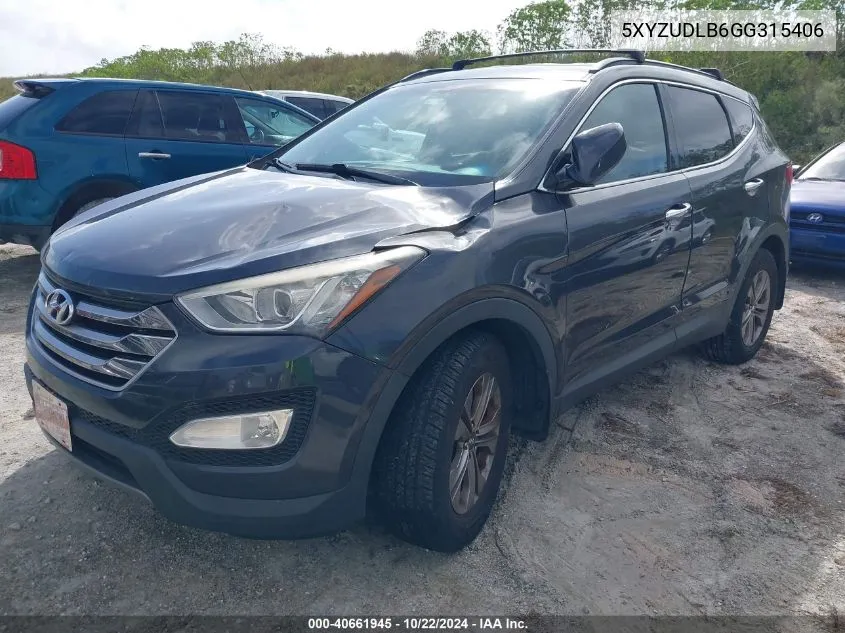 2016 Hyundai Santa Fe Sport 2.4L VIN: 5XYZUDLB6GG315406 Lot: 40661945