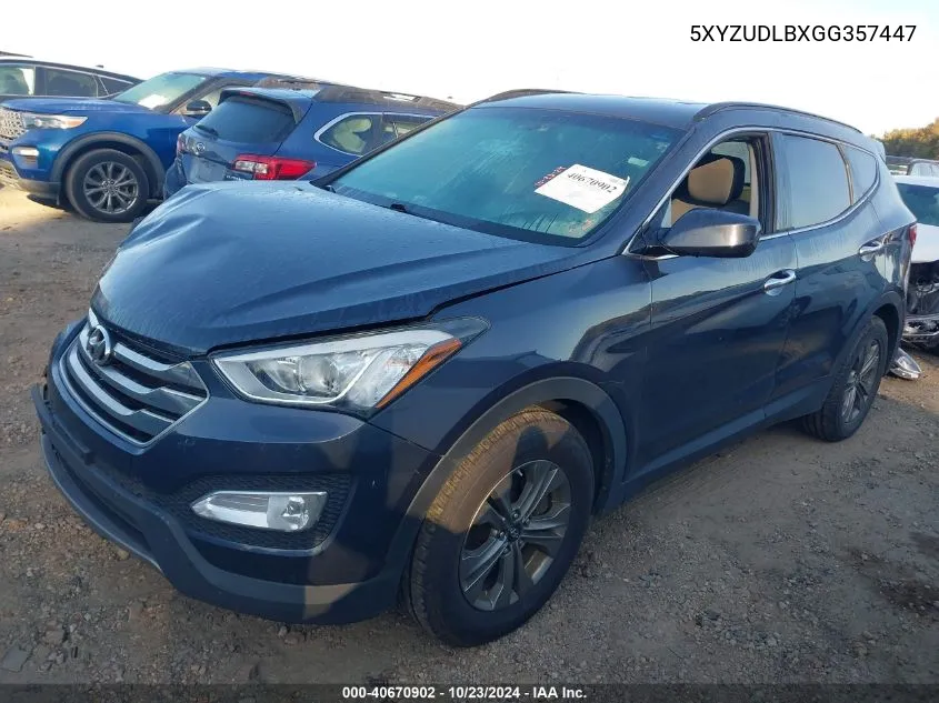 2016 Hyundai Santa Fe Sport 2.4L VIN: 5XYZUDLBXGG357447 Lot: 40670902