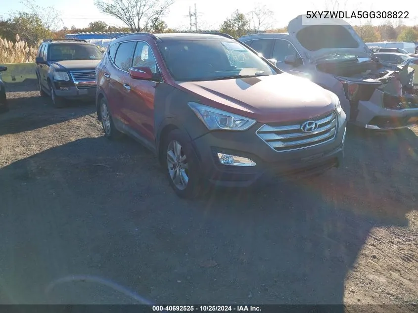 2016 Hyundai Santa Fe Sport 2.0L Turbo VIN: 5XYZWDLA5GG308822 Lot: 40692525