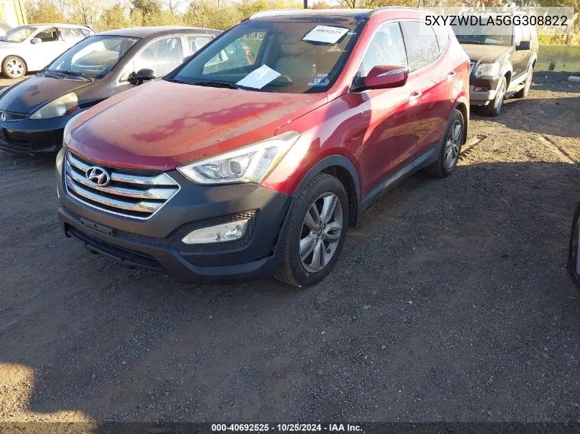 2016 Hyundai Santa Fe Sport 2.0L Turbo VIN: 5XYZWDLA5GG308822 Lot: 40692525