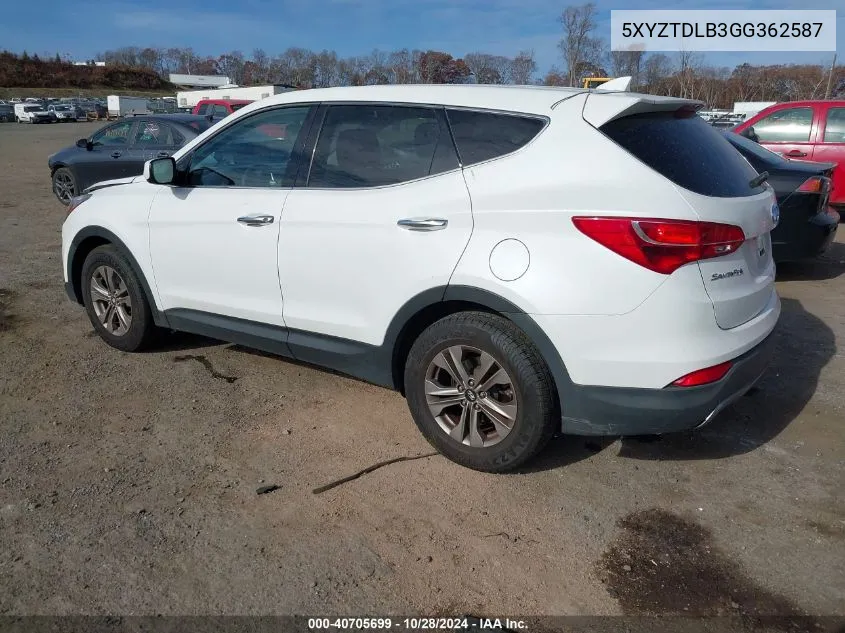 5XYZTDLB3GG362587 2016 Hyundai Santa Fe Sport 2.4L