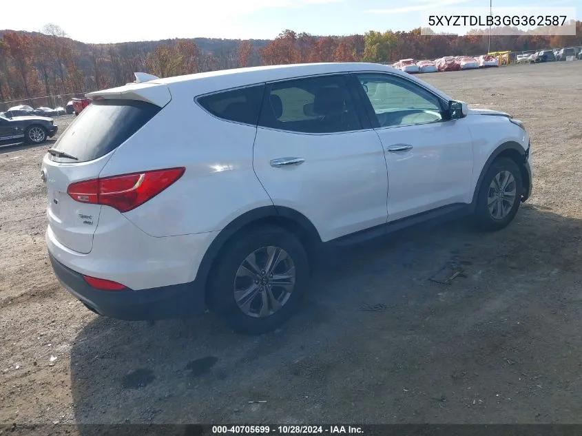 5XYZTDLB3GG362587 2016 Hyundai Santa Fe Sport 2.4L