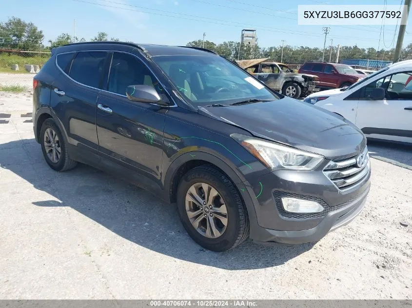 2016 Hyundai Santa Fe Sport 2.4L VIN: 5XYZU3LB6GG377592 Lot: 40706074