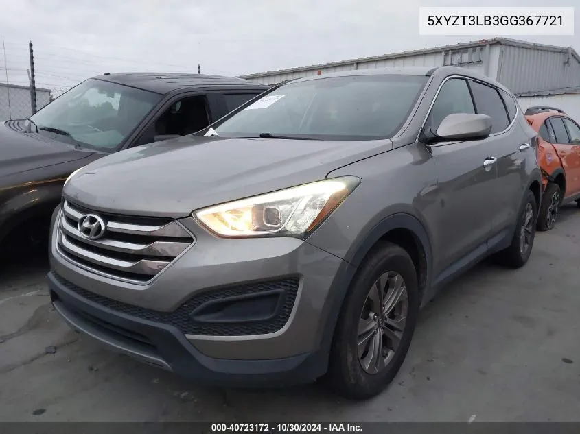 2016 Hyundai Santa Fe Sport 2.4L VIN: 5XYZT3LB3GG367721 Lot: 40723172