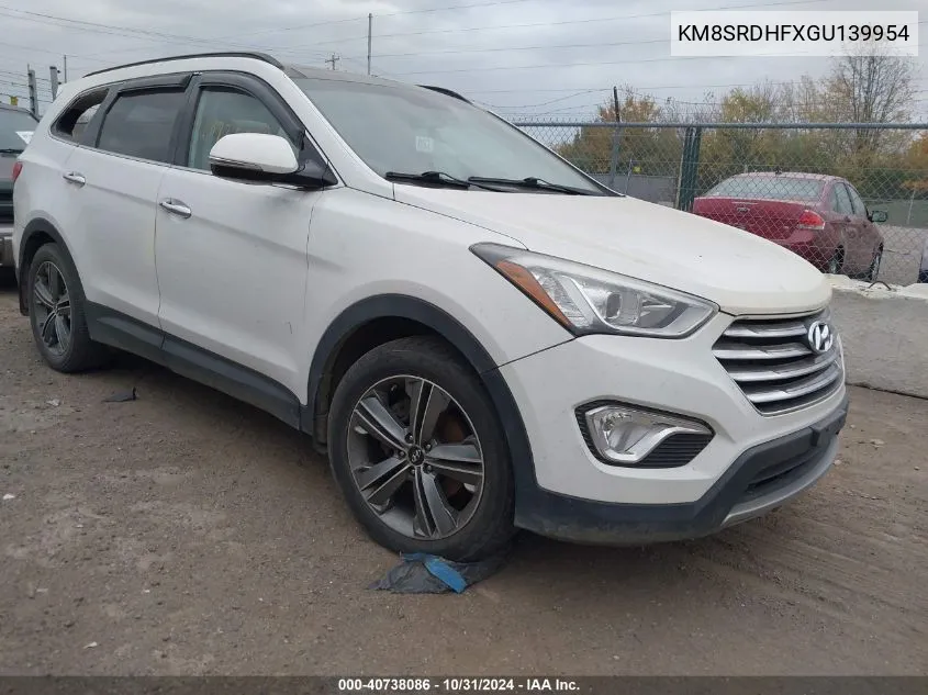 2016 Hyundai Santa Fe Se VIN: KM8SRDHFXGU139954 Lot: 40738086