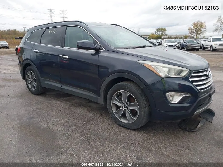 2016 Hyundai Santa Fe Se VIN: KM8SMDHF8GU152183 Lot: 40746952