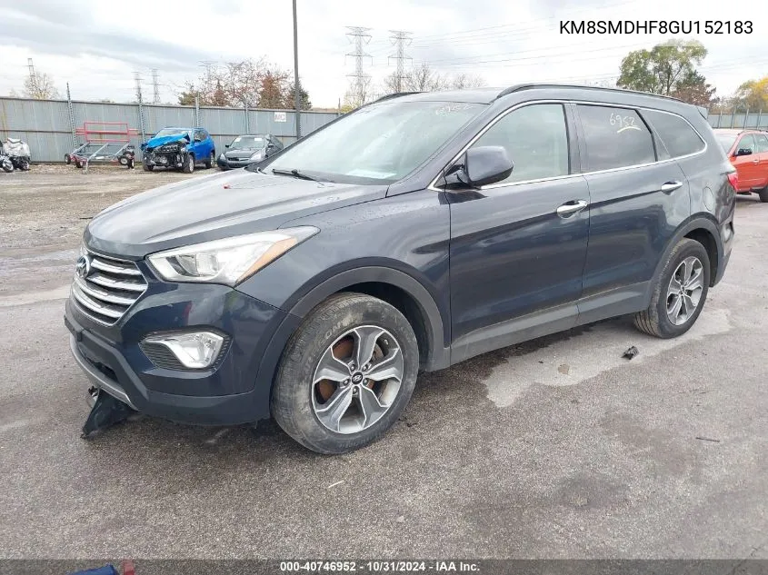 2016 Hyundai Santa Fe Se VIN: KM8SMDHF8GU152183 Lot: 40746952