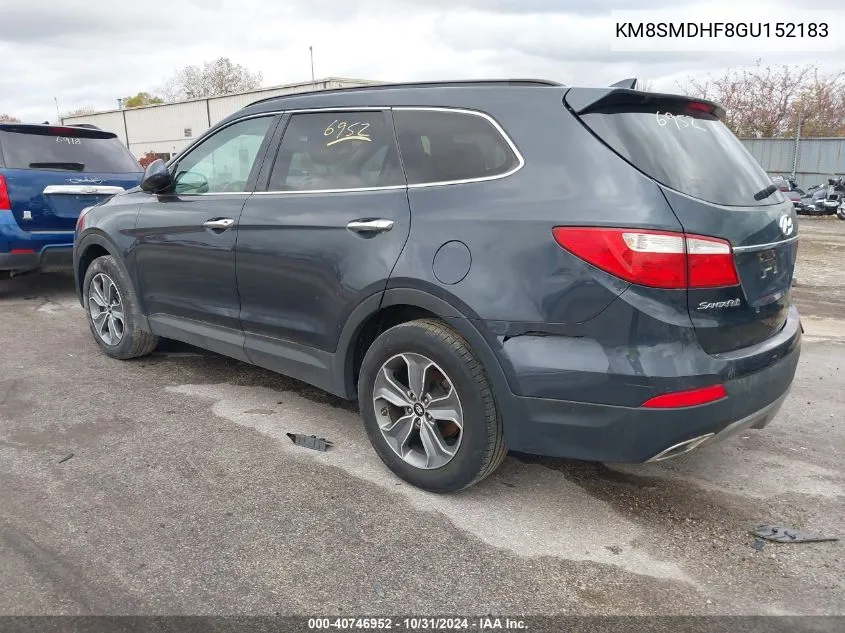 2016 Hyundai Santa Fe Se VIN: KM8SMDHF8GU152183 Lot: 40746952